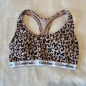 Calvin Klein Leopard/Cheetah Print Bralette, size small